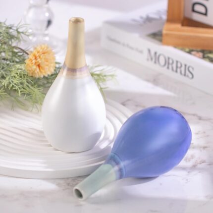 Modern Ceramic Vase, Decorative Flower Vases for Home, Pottery Vases for Living Room, Kitchen, Bedroom, Shelf, Rustic Farmhouse, Bookshelf, Table Décor（ZH08-09）