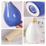 Modern Ceramic Vase, Decorative Flower Vases for Home, Pottery Vases for Living Room, Kitchen, Bedroom, Shelf, Rustic Farmhouse, Bookshelf, Table Décor（ZH08-09）