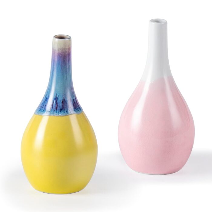 Modern Ceramic Vase, Decorative Flower Vases for Home, Pottery Vases for Living Room, Kitchen, Bedroom, Shelf, Rustic Farmhouse, Bookshelf, Table Décor（ZH010-011）