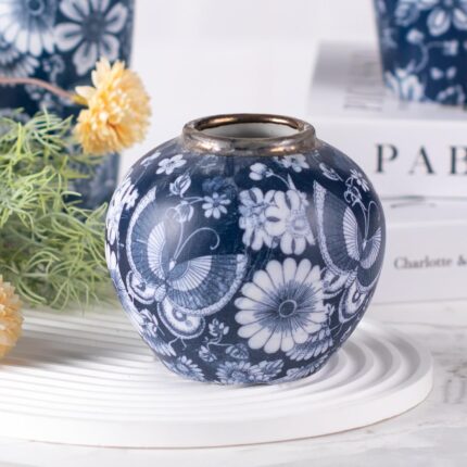 Modern Ceramic Vase, Decorative Flower Vases for Home, Pottery Vases for Living Room, Kitchen, Bedroom, Shelf, Rustic Farmhouse, Bookshelf, Table Décor（ZH05）