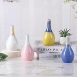 Modern Ceramic Vase, Decorative Flower Vases for Home, Pottery Vases for Living Room, Kitchen, Bedroom, Shelf, Rustic Farmhouse, Bookshelf, Table Décor（ZH010-011）