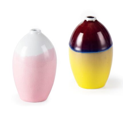 Modern Ceramic Vase, Decorative Flower Vases for Home, Pottery Vases for Living Room, Kitchen, Bedroom, Shelf, Rustic Farmhouse, Bookshelf, Table Décor（ZH012-013）