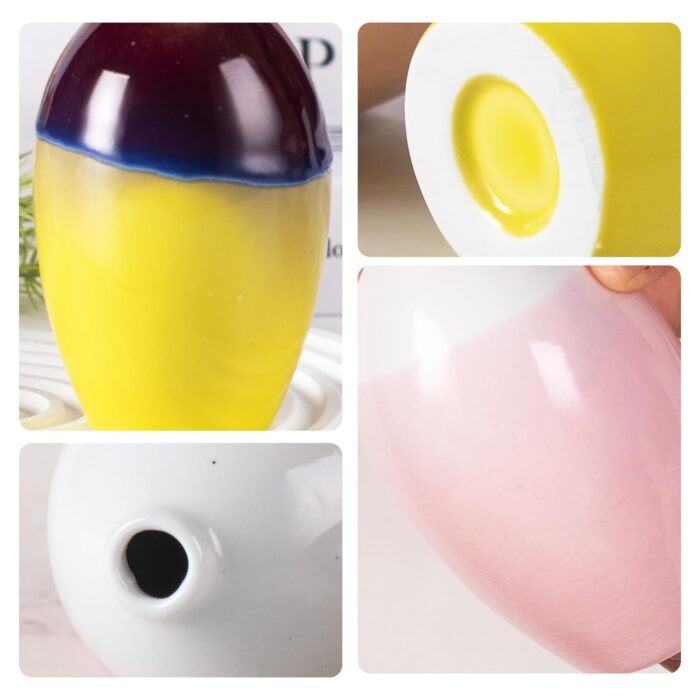 Modern Ceramic Vase, Decorative Flower Vases for Home, Pottery Vases for Living Room, Kitchen, Bedroom, Shelf, Rustic Farmhouse, Bookshelf, Table Décor（ZH012-013）