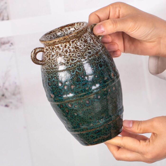 Modern Ceramic Vase, Decorative Flower Vases for Home, Pottery Vases for Living Room, Kitchen, Bedroom, Shelf, Rustic Farmhouse, Bookshelf, Table Décor（ZH015）