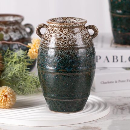 Modern Ceramic Vase, Decorative Flower Vases for Home, Pottery Vases for Living Room, Kitchen, Bedroom, Shelf, Rustic Farmhouse, Bookshelf, Table Décor（ZH015）