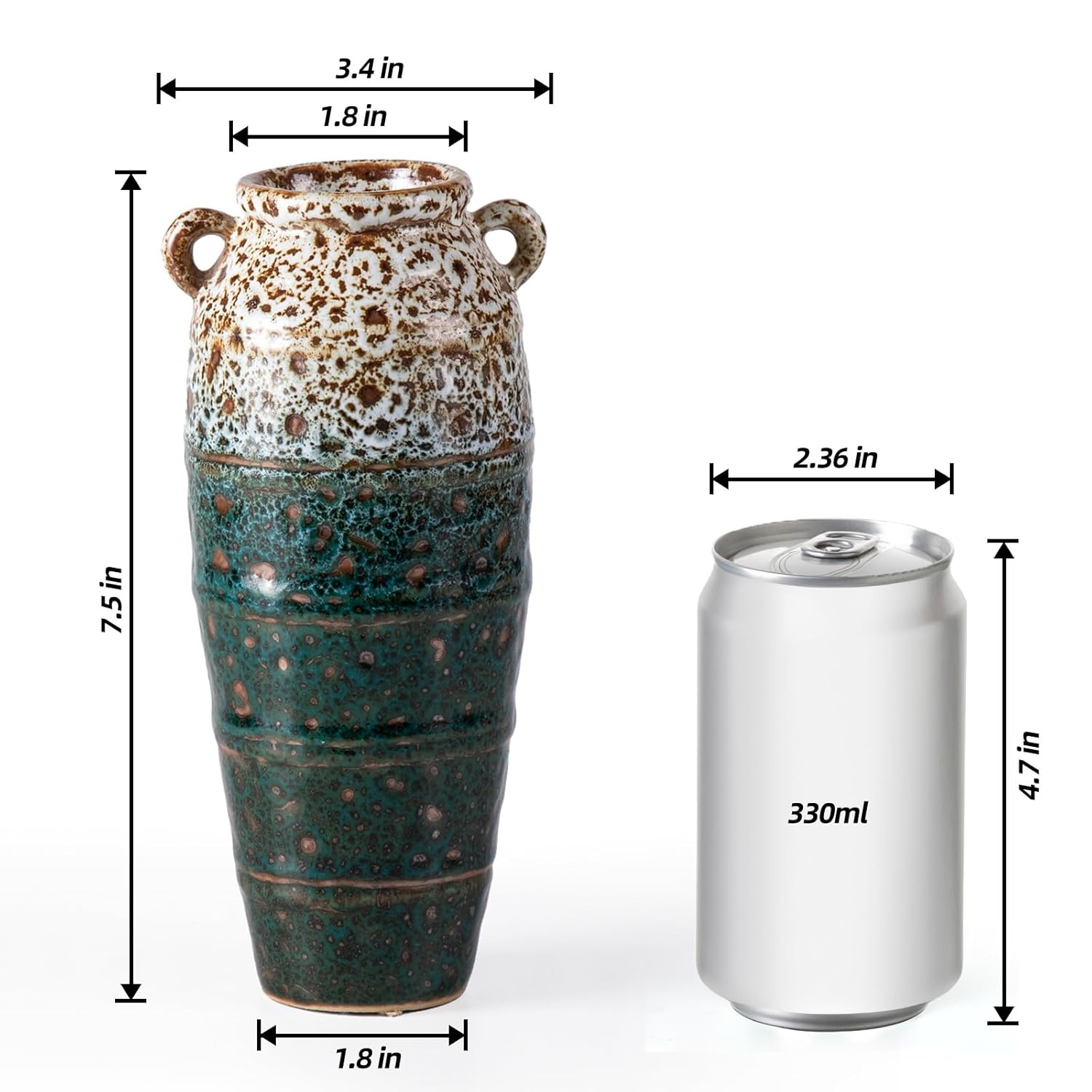 KAMMAK modern ceramic vase - decorative flower vase for home, pottery vase