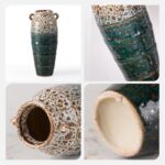 Modern Ceramic Vase, Decorative Flower Vases for Home, Pottery Vases for Living Room, Kitchen, Bedroom, Shelf, Rustic Farmhouse, Bookshelf, Table Décor（ZH016）