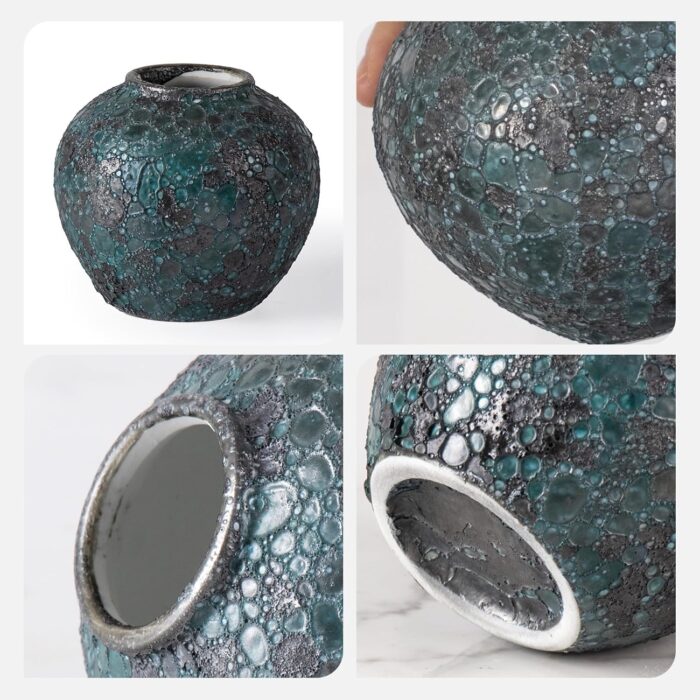 Modern Ceramic Vase, Decorative Flower Vases for Home, Pottery Vases for Living Room, Kitchen, Bedroom, Shelf, Rustic Farmhouse, Bookshelf, Table Décor（ZH017）