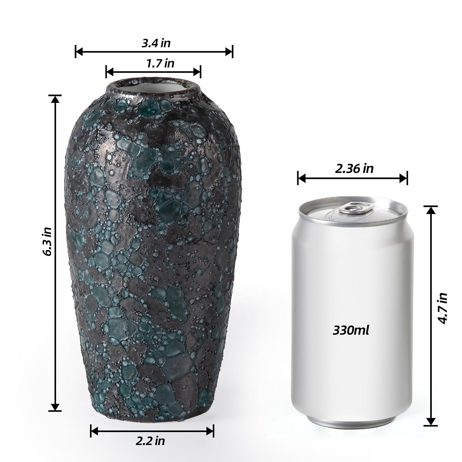 KAMMAK modern ceramic vase - decorative flower vase for home, pottery vase
