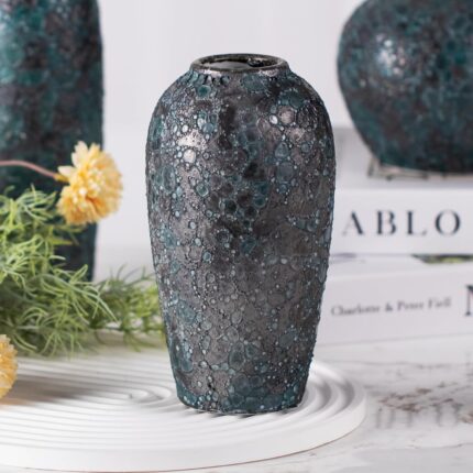 Modern Ceramic Vase, Decorative Flower Vases for Home, Pottery Vases for Living Room, Kitchen, Bedroom, Shelf, Rustic Farmhouse, Bookshelf, Table Décor（ZH018）