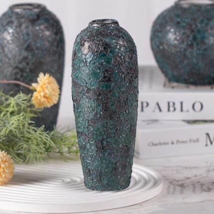 Modern Ceramic Vase, Decorative Flower Vases for Home, Pottery Vases for Living Room, Kitchen, Bedroom, Shelf, Rustic Farmhouse, Bookshelf, Table Décor（ZH019）