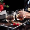 Crystal Whiskey Glasses Set of 2 KAMMAK 6 KAMMAK 7KPSP923N whiskey glasses side angle view showing silhouette