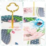 KAMMAK 2 Tier Porcelain Cupcake Stand Serving Tray, Dessert Plates Cake Fruit Candy Display Tower, Reusable Pastry Platter for Wedding Birthday Baby Shower Tea Party Decorations... KAMMAK 8CZNX002 home decor product shape and proportion detail image 3