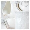 KAMMAK Ceramic Sugar and Creamer Set, Creamer Pitcher and Sugar Container, White Creamer Container for Coffee Milk Sauces Salad, Sugar Bowl with Lid for Coffee Bar, Porcelain... KAMMAK 8CZYFH017+018 glass vase shape and proportion detail image 3