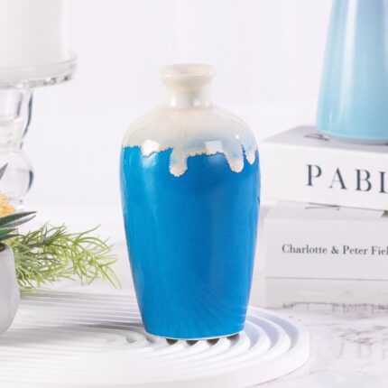 KAMMAK Colored Ceramic Vase, Beautiful Hand-Painted Decorative Vase, Modern Art Porcelain Vase for Flower Mantle Dining Table Centerpiece, Entryway Living Room Wedding...