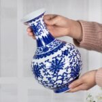 KAMMAK Colored Ceramic Vase, Beautiful Hand-Painted Decorative Vase, Modern Art Porcelain Vase for Flower Mantle Dining Table Centerpiece, Entryway Living Room Wedding...