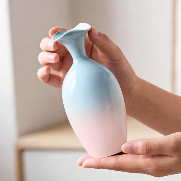 KAMMAK Colored Ceramic Vase, Beautiful Hand-Painted Decorative Vase, Modern Art Porcelain Vase for Flower Mantle Dining Table Centerpiece, Entryway Living Room Wedding...