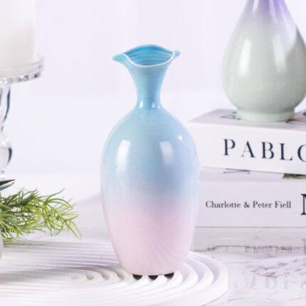 KAMMAK Colored Ceramic Vase, Beautiful Hand-Painted Decorative Vase, Modern Art Porcelain Vase for Flower Mantle Dining Table Centerpiece, Entryway Living Room Wedding...