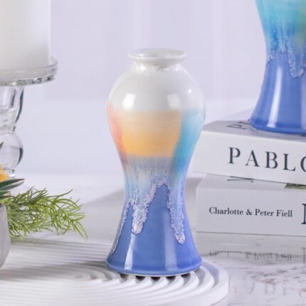 KAMMAK Colored Ceramic Vase, Beautiful Hand-Painted Decorative Vase, Modern Art Porcelain Vase for Flower Mantle Dining Table Centerpiece, Entryway Living Room Wedding...