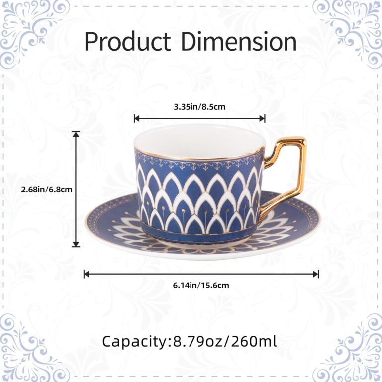 KAMMAK 8CZNX029 ceramic cup and saucer front view in product description