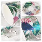 KAMMAK Tea Cups and Saucers Set of 2, Porcelain Coffee Cups, Stackable Espresso Mugs, Ceramic Demitasse for Coffee, Latte, Americano, Tea, Mystery