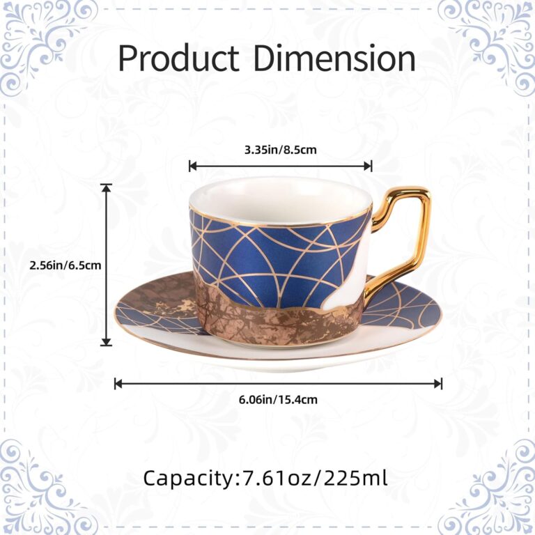 KAMMAK 8CZNX028 ceramic cup and saucer front view in product description