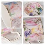 KAMMAK Tea Cups and Saucers Set of 2 Porcelain Coffee Cups - Tulip