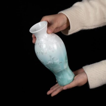 Modern Ceramic Vase, Decorative Flower Vases for Home, Pottery Vases for Living Room, Kitchen, Bedroom, Shelf, Rustic Farmhouse, Bookshelf, Table Décor（LHBZ10）