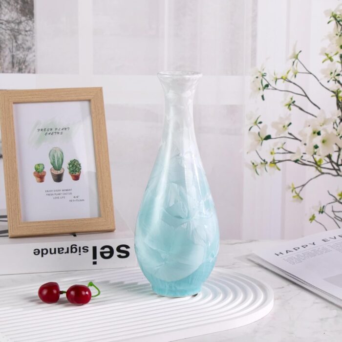 Modern Ceramic Vase, Decorative Flower Vases for Home, Pottery Vases for Living Room, Kitchen, Bedroom, Shelf, Rustic Farmhouse, Bookshelf, Table Décor（LHBZ11）