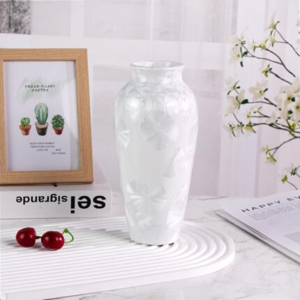 Modern Ceramic Vase, Decorative Flower Vases for Home, Pottery Vases for Living Room, Kitchen, Bedroom, Shelf, Rustic Farmhouse, Bookshelf, Table Décor（LHBZ14）