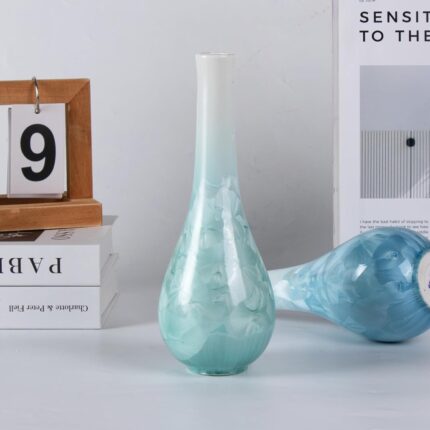 Modern Ceramic Vase, Decorative Flower Vases for Home, Pottery Vases for Living Room, Kitchen, Bedroom, Shelf, Rustic Farmhouse, Bookshelf, Table Décor（LHBZ08）