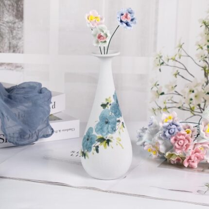 Modern Ceramic Vase, Decorative Flower Vases for Home, Pottery Vases for Living Room, Kitchen, Bedroom, Shelf, Rustic Farmhouse, Bookshelf, Table Décor（LHBZ16）