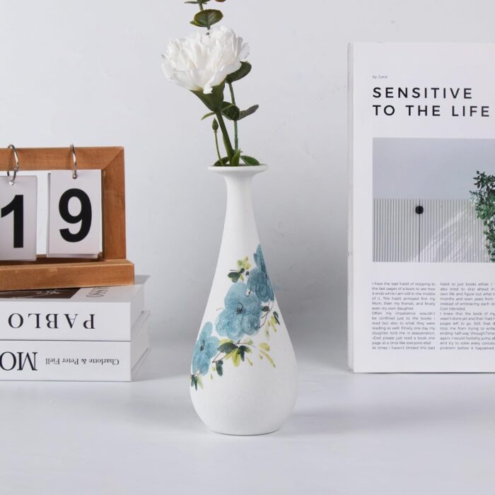 Modern Ceramic Vase, Decorative Flower Vases for Home, Pottery Vases for Living Room, Kitchen, Bedroom, Shelf, Rustic Farmhouse, Bookshelf, Table Décor（LHBZ16）
