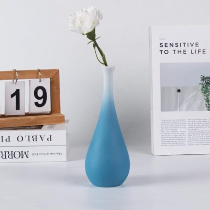 Modern Ceramic Vase, Decorative Flower Vases for Home, Pottery Vases for Living Room, Kitchen, Bedroom, Shelf, Rustic Farmhouse, Bookshelf, Table Décor（LHBZ17）