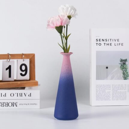Modern Ceramic Vase, Decorative Flower Vases for Home, Pottery Vases for Living Room, Kitchen, Bedroom, Shelf, Rustic Farmhouse, Bookshelf, Table Décor（LHBZ18）