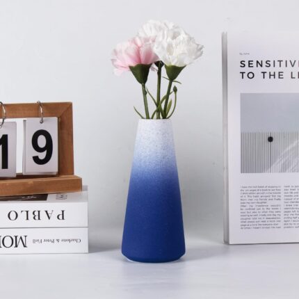 Modern Ceramic Vase, Decorative Flower Vases for Home, Pottery Vases for Living Room, Kitchen, Bedroom, Shelf, Rustic Farmhouse, Bookshelf, Table Décor（LHBZ19）