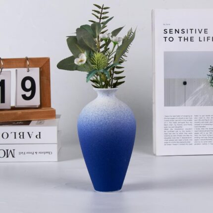 Modern Ceramic Vase, Decorative Flower Vases for Home, Pottery Vases for Living Room, Kitchen, Bedroom, Shelf, Rustic Farmhouse, Bookshelf, Table Décor（LHBZ15）