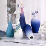Modern Ceramic Vase, Decorative Flower Vases for Home, Pottery Vases for Living Room, Kitchen, Bedroom, Shelf, Rustic Farmhouse, Bookshelf, Table Décor（LHBZ15）