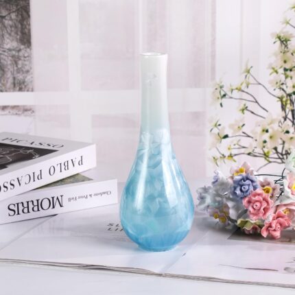 Modern Ceramic Vase, Decorative Flower Vases for Home, Pottery Vases for Living Room, Kitchen, Bedroom, Shelf, Rustic Farmhouse, Bookshelf, Table Décor（LHBZ01）