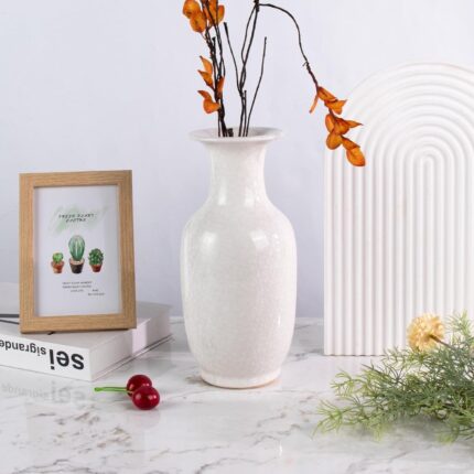 Modern Ceramic Vase, Decorative Flower Vases for Home, Pottery Vases for Living Room, Kitchen, Bedroom, Shelf, Rustic Farmhouse, Bookshelf, Table Décor（DSH14）