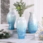 Modern Ceramic Vase, Decorative Flower Vases for Home, Pottery Vases for Living Room, Kitchen, Bedroom, Shelf, Rustic Farmhouse, Bookshelf, Table Décor（LHBZ02）