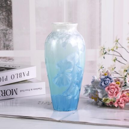 Modern Ceramic Vase, Decorative Flower Vases for Home, Pottery Vases for Living Room, Kitchen, Bedroom, Shelf, Rustic Farmhouse, Bookshelf, Table Décor（LHBZ03）