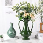 Modern Ceramic Vase, Decorative Flower Vases for Home, Pottery Vases for Living Room, Kitchen, Bedroom, Shelf, Rustic Farmhouse, Bookshelf, Table Décor（ZH030）