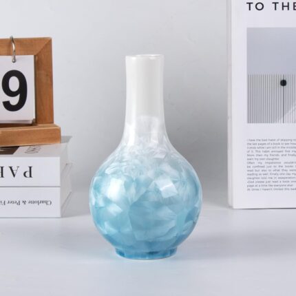 Modern Ceramic Vase, Decorative Flower Vases for Home, Pottery Vases for Living Room, Kitchen, Bedroom, Shelf, Rustic Farmhouse, Bookshelf, Table Décor（LHBZ06）