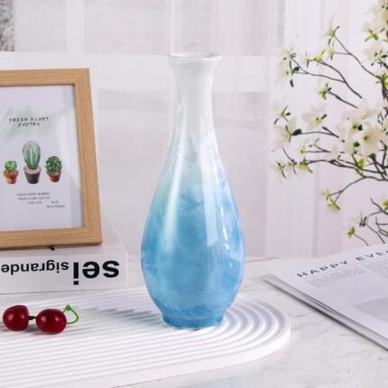 Modern Ceramic Vase, Decorative Flower Vases for Home, Pottery Vases for Living Room, Kitchen, Bedroom, Shelf, Rustic Farmhouse, Bookshelf, Table Décor（LHBZ04）