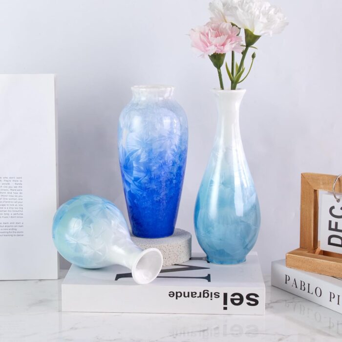 Modern Ceramic Vase, Decorative Flower Vases for Home, Pottery Vases for Living Room, Kitchen, Bedroom, Shelf, Rustic Farmhouse, Bookshelf, Table Décor（LHBZ04）