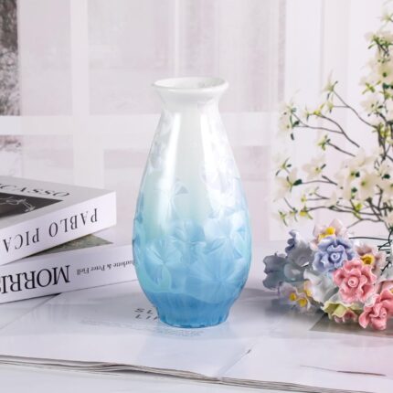 Modern Ceramic Vase, Decorative Flower Vases for Home, Pottery Vases for Living Room, Kitchen, Bedroom, Shelf, Rustic Farmhouse, Bookshelf, Table Décor（LHBZ05）
