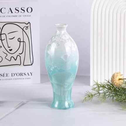 Modern Ceramic Vase, Decorative Flower Vases for Home, Pottery Vases for Living Room, Kitchen, Bedroom, Shelf, Rustic Farmhouse, Bookshelf, Table Décor（LHBZ07）