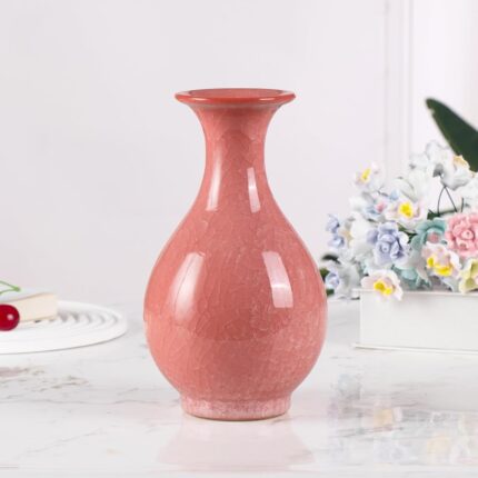 Colored Ceramic Vase, Beautiful Hand-Painted Decorative Vase, Modern Art Porcelain Vase for Flower Mantle Dining Table Centerpiece, Entryway Living Room Wedding Decoration（DSH24）