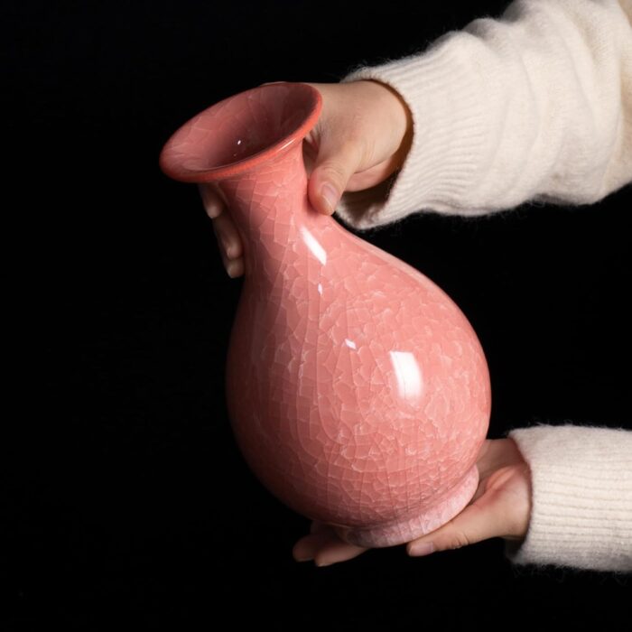 Colored Ceramic Vase, Beautiful Hand-Painted Decorative Vase, Modern Art Porcelain Vase for Flower Mantle Dining Table Centerpiece, Entryway Living Room Wedding Decoration（DSH24）